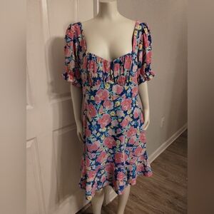 BCBGeneration Pink and Blue Floral Dress